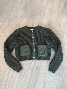 Zara Green Cable Knit Sweater Small